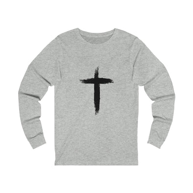 Distressed Cross Long Sleeve Tee